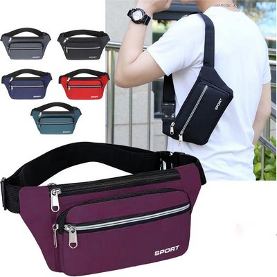 Polyester Water Resistant Waist Bag For Sports/Travel/Hiking