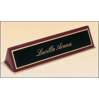 Rosewood Piano-Finish Nameplate, 9.5" x 2.5"