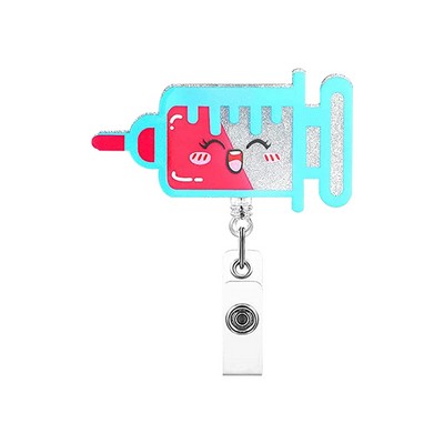 Syringe Shaped Pull Reel/Badge Reel