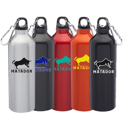 Aluminum Body Water Bottle - Carabiner Cap, 24 oz.