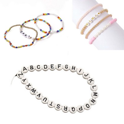 Rainbow Alphabet Beads Bracelet