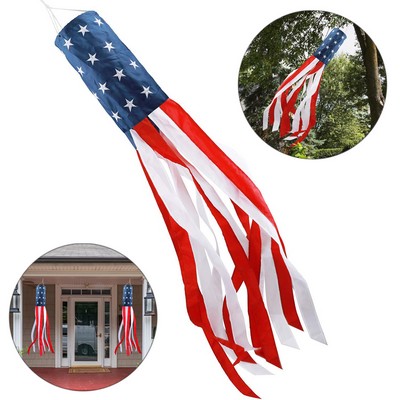 Embroidered American Flag Windsock