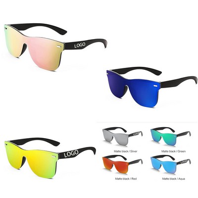 Rimless Mirrored Sun Glasses