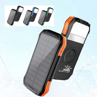 Solar Powered 16000mAh Wireless Charging Bank