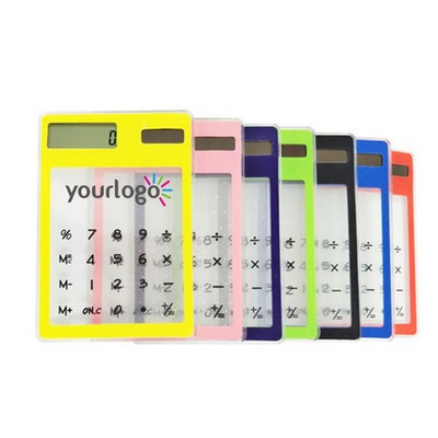 Mini Calculator Cute Ultra-Thin Transparent Solar Calculator