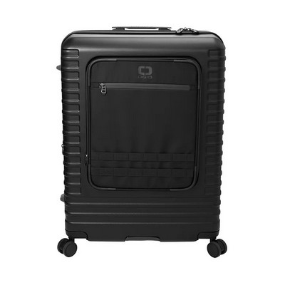 Utilitarian Large Checked Spinner Suitcase