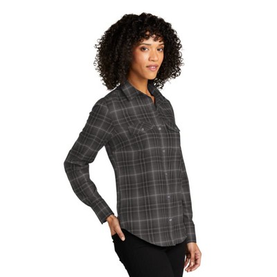 Port Authority Ladies Long Sleeve Ombre Plaid Shirt