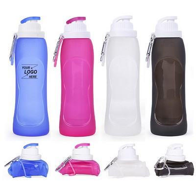 17oz Foldable Silicone Sports Water Bottle