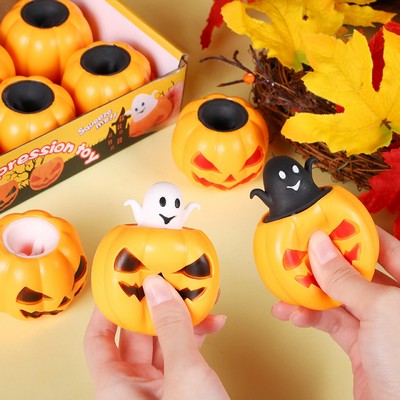 Halloween Pumpkin Ghost Stress Ball