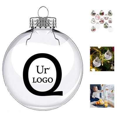 3.94 Inch Diameter Clear Plastic Fillable Ornament Ball