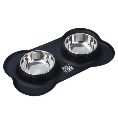 Collapsible Double Travel Bowl for Dogs and Cats – Convenient Feeder