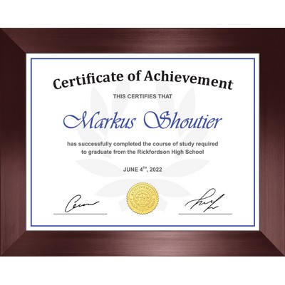 Borden 8.5"x11" Certificate Frame (Mahogany) 10.5"x13"