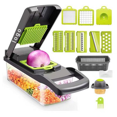 15-in-1 ABS Multifunctional Vegetable Fruit Salad Chopper Kitchen Gadgets 12 1/2"x6"