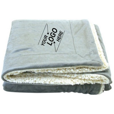 Plush Microfiber Sherpa Throw Blanket