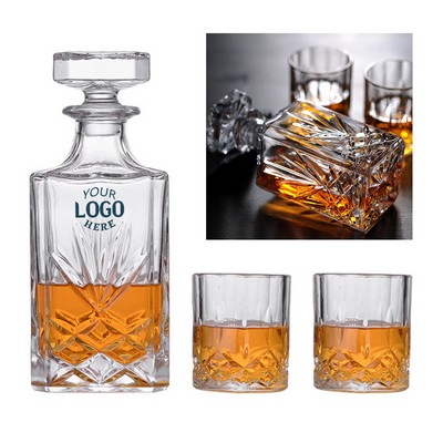 26oz Whiskey Glasses and Bottles Set of 3