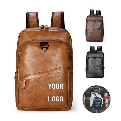 Stylish PU Leather Backpack with Adjustable Straps