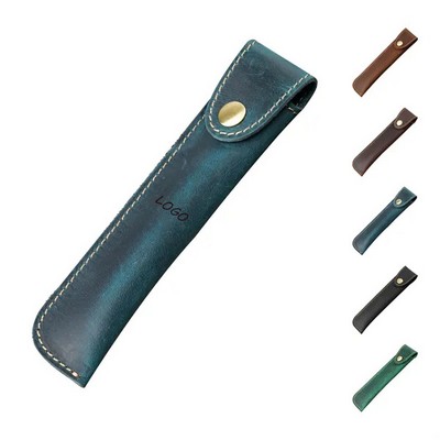 Genuine Leather Gift Pen Case & Pencil Sleeve Bag