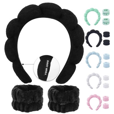 3 PCS Spa Headband and Wristband Set