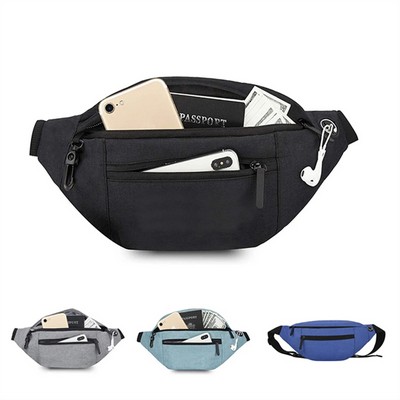 Large Crossbody Fanny Pack with 4-Zipper Pockets