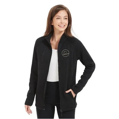 Women's Heathered Full Zip Brushed Back Fleece Jacket