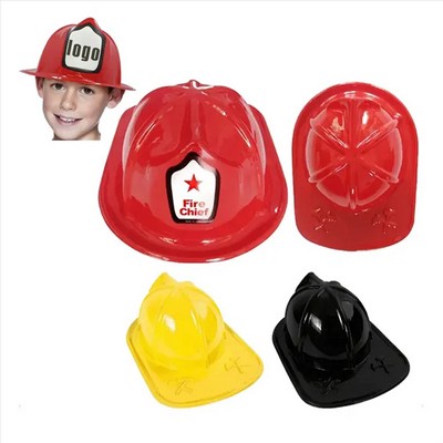 Kids PVC Plastic Firefighter Helmet Novelty Cosplay Hat