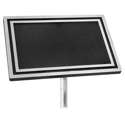 Silver/Black Rectangle Cast Aluminum Sign w/24" Rod