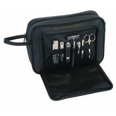 Leather Toiletry Combo Grooming Manicure Set