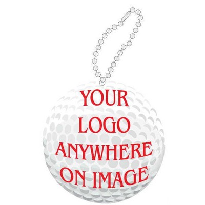 Golf Ball Promotional Key Chain w/ Black Back (6 Square Inch)