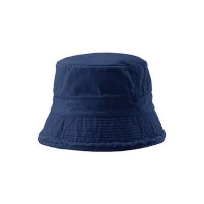 Twill Washed Bucket Hat w/ Frayed Brim