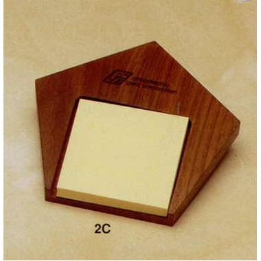 5-1/2"x5.7" Walnut Star Shape Base Note Holder With 3"x3" Pad (2c)