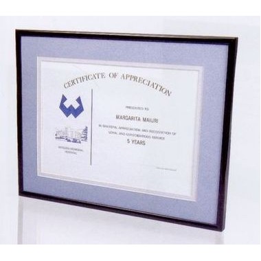 Matte Black Aluminum Certificate Frame - 11x14