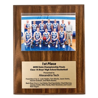 Walnut Finish Photo Plaque