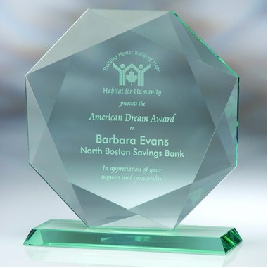 Diamond Jade Glass Award - Medium