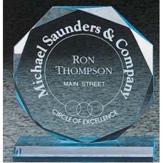 Blue Acrylic Octagon Award (8"x8 3/4")