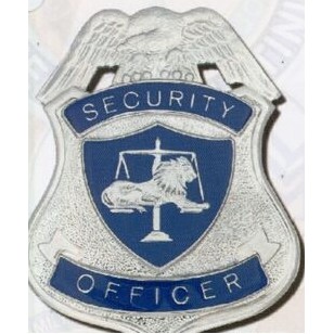 2 1/2" Eagle Topped Security Shield Logo Badge