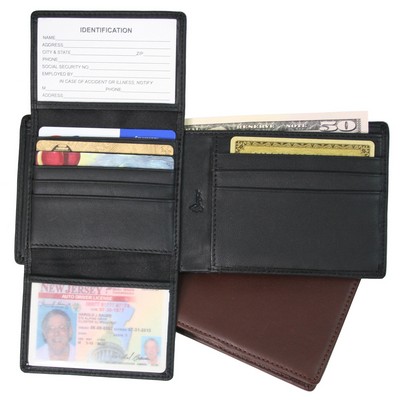 Leather RFID Blocking Euro Commuter Wallet