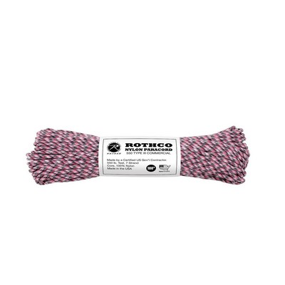 100' Pink Camo 550 Lb. Type III Commercial Paracord