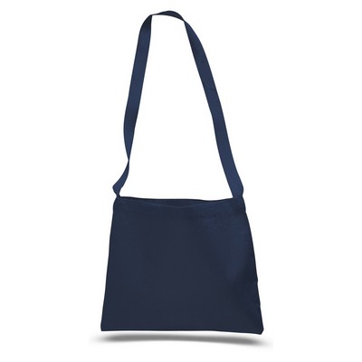 Small Colored Canvas Messenger Bag w/ Long Strap - Blank (14"x12")