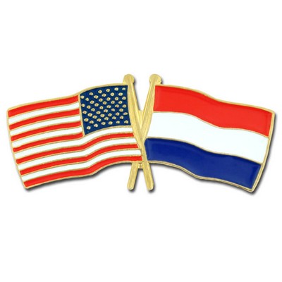 USA & Netherlands Flag Pin