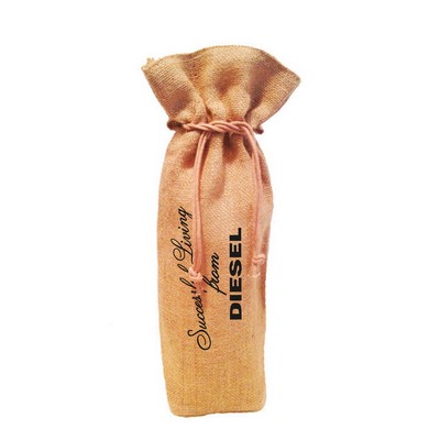 Unlaminated 1 Bottle Jute Drawstring Wine Sack