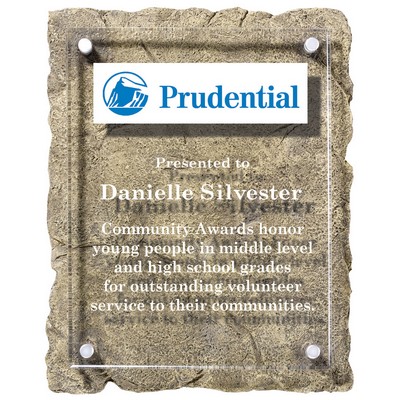 Stone Cast Resin Plaque w/Acrylic Plate