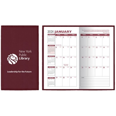 Soft Cover Vinyl Sewn Ireland Monthly Planner / 1 Color Insert