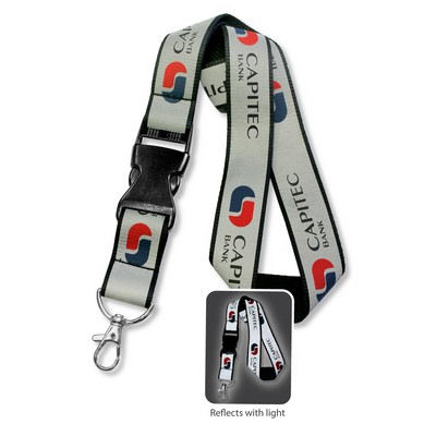 3/4" Wide Reflective Custom Printed Lanyard