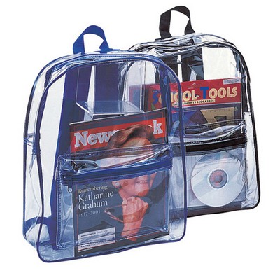 Clear zipper backpack, safe for child use