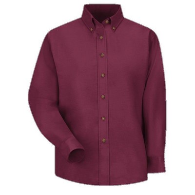 Red Kap™ Women's Long Sleeve Poplin Dress Shirt - Burgundy Red