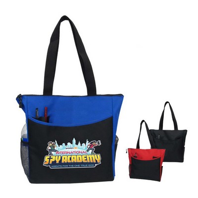 Convention Tote with Side Pockets and Pen Holders