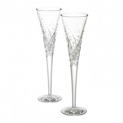 Waterford Wishes Happy Celebrations Toasting Flutes Set of 2