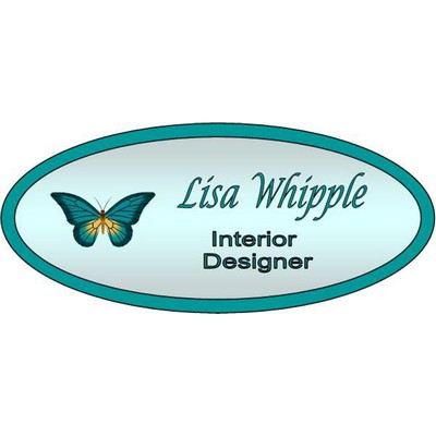 Name Badge - Dye Sublimated - Gloss - 1-1/2" x 3" Oval