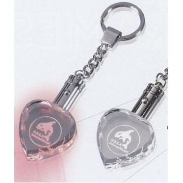 Light Up Optical Crystal Heart Keychain