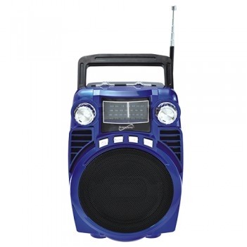 SuperSonic Bluetooth Portable AM/FM/SW Radio with USB/SD Inputs, Rechargeable